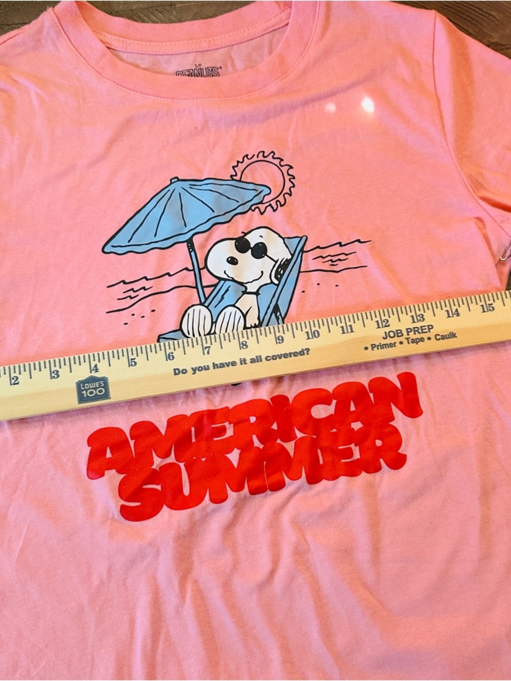 NWT Peanuts Snoopy American Summer T-Shirt Women’s Pink Graphic Tee Small - Picture 5 of 7